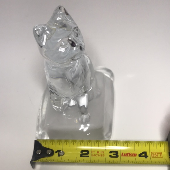 Cristal D’arques Cat sitting on a frosted crystal pillow - Picture 8 of 8